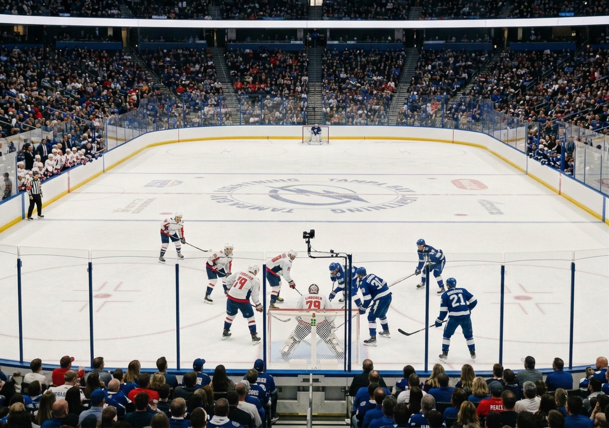 Hockey game between Tampa Bay Lightning and Washington Capitals at Amalie Arena